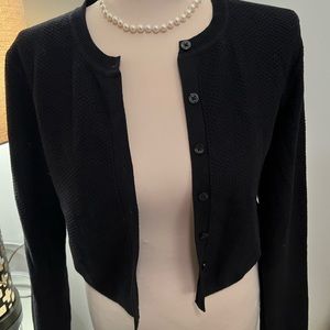 Brooks Brothers Black Waffle Cardigan